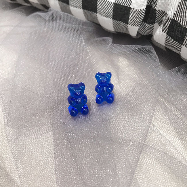 Cartoon Bear Ear Soft Creative Transparent Earrings