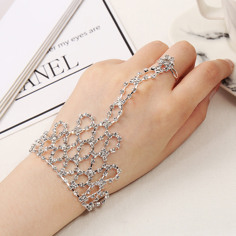 Women's Fashion Diamond Integrated Chain Latin Dance Finger Bracelets