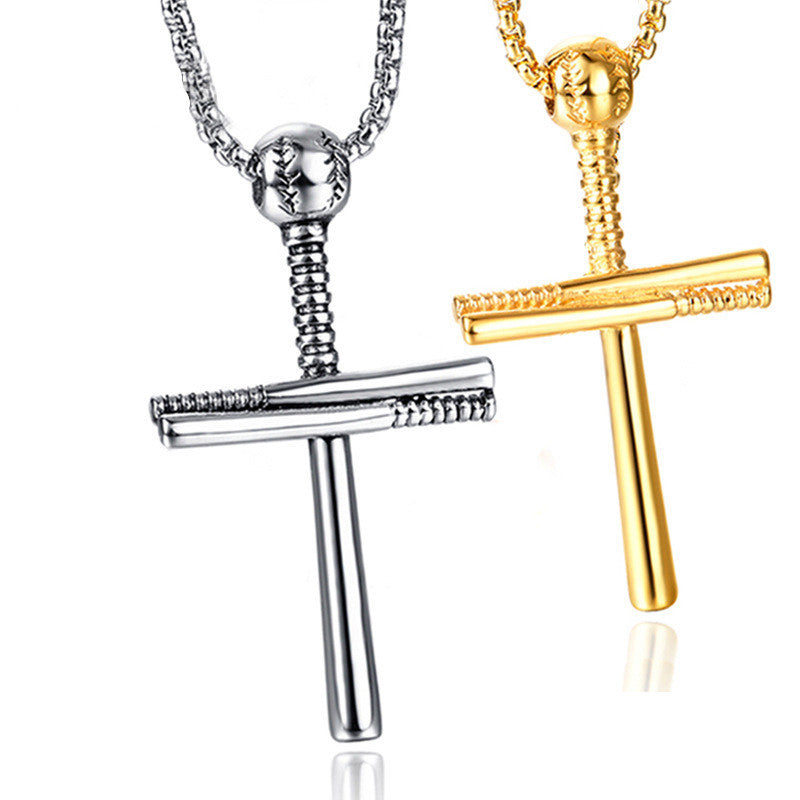 Men's Promotional Baseball Cross Stainless Steel Titanium Pendants