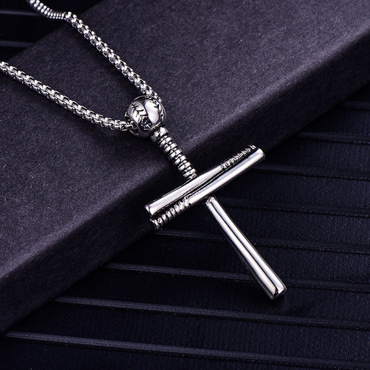 Men's Promotional Baseball Cross Stainless Steel Titanium Pendants