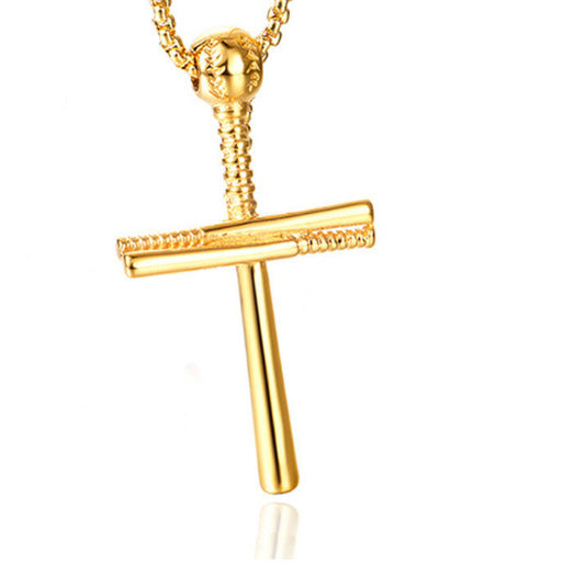 Men's Promotional Baseball Cross Stainless Steel Titanium Pendants