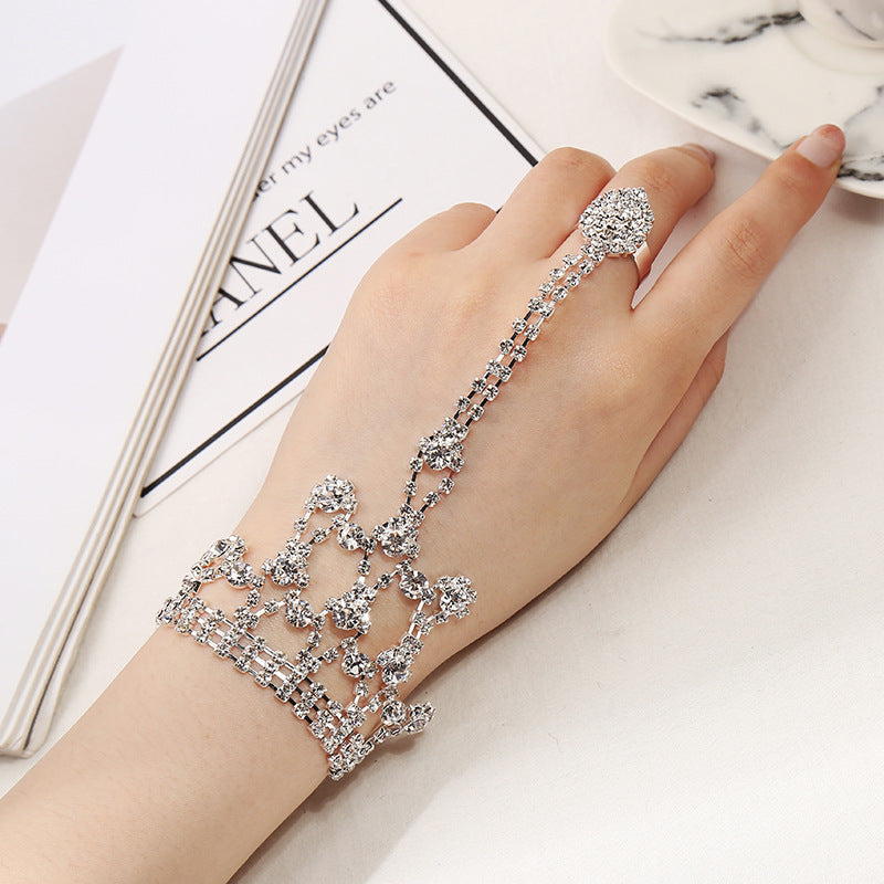 Women's Fashion Diamond Integrated Chain Latin Dance Finger Bracelets