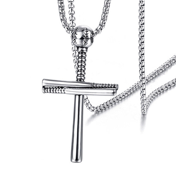 Men's Promotional Baseball Cross Stainless Steel Titanium Pendants
