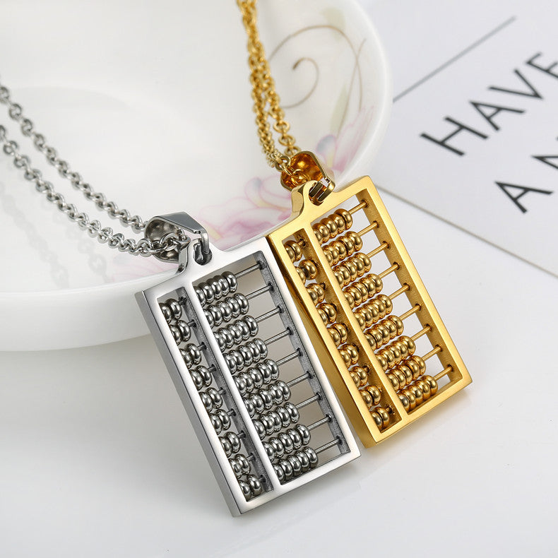 Personal Accessories Abacus Titanium Steel Stainless Clavicle Necklaces