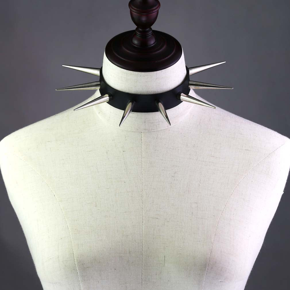 Gothic Trend Neutral Super Cool Pointed Spike Rivet Collar
