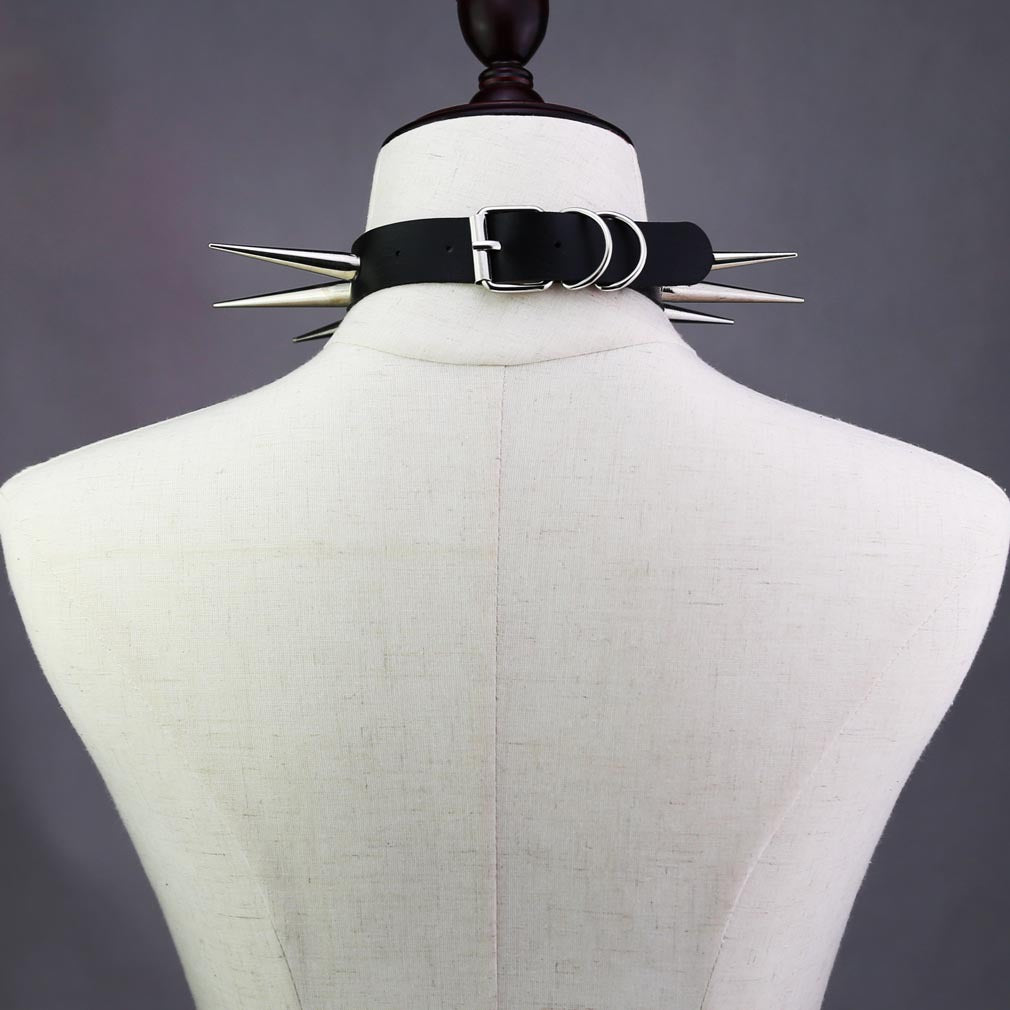 Gothic Trend Neutral Super Cool Pointed Spike Rivet Collar
