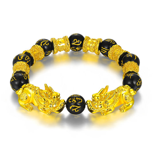 Men's Vietnam Placer Gold Pi Imitation Hard Pure Fast Bracelet