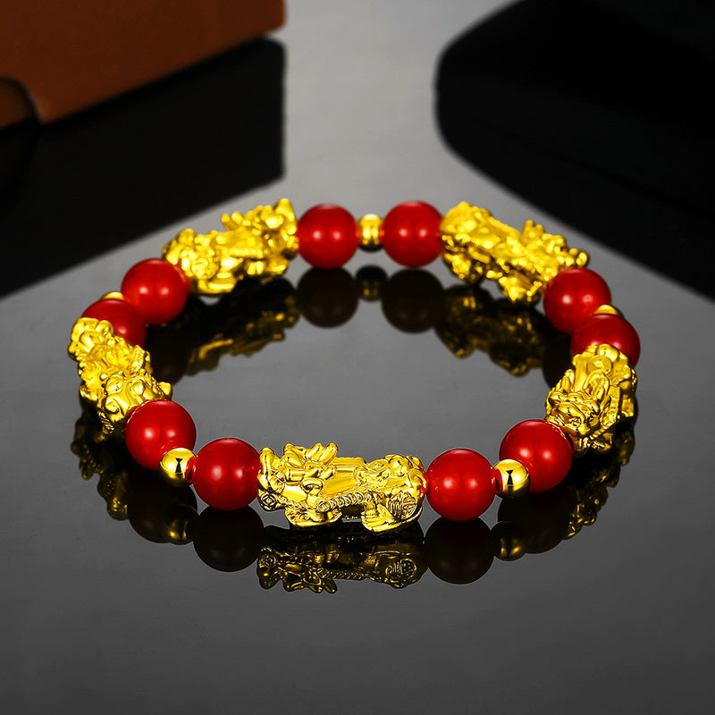 Men's Vietnam Placer Gold Pi Imitation Hard Pure Fast Bracelet