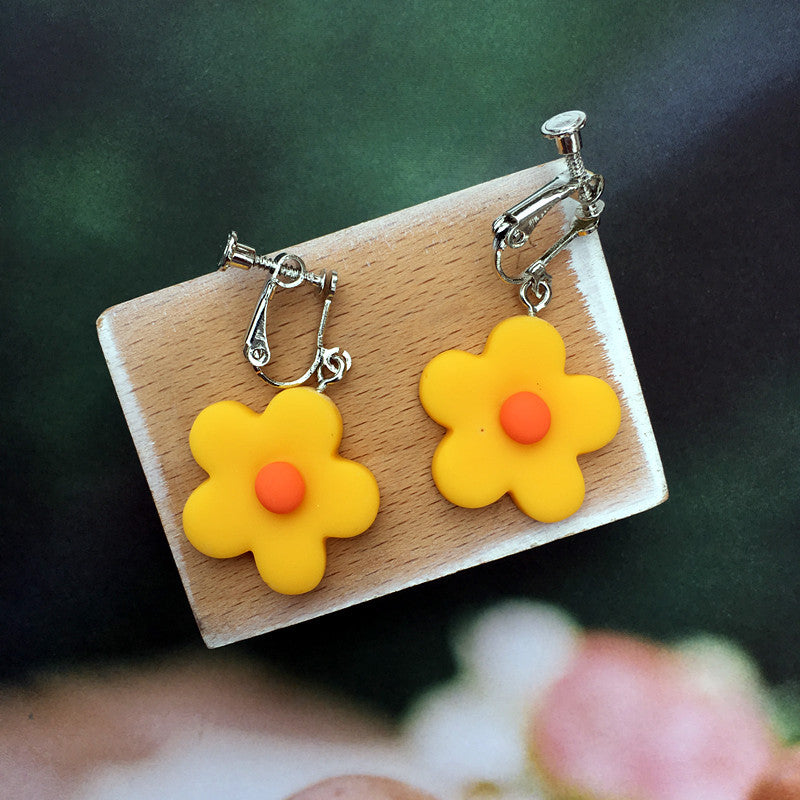 Funny Contrast Color Little Flower Cute Candy Earrings