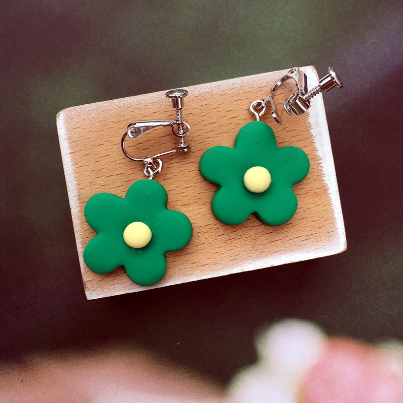 Funny Contrast Color Little Flower Cute Candy Earrings