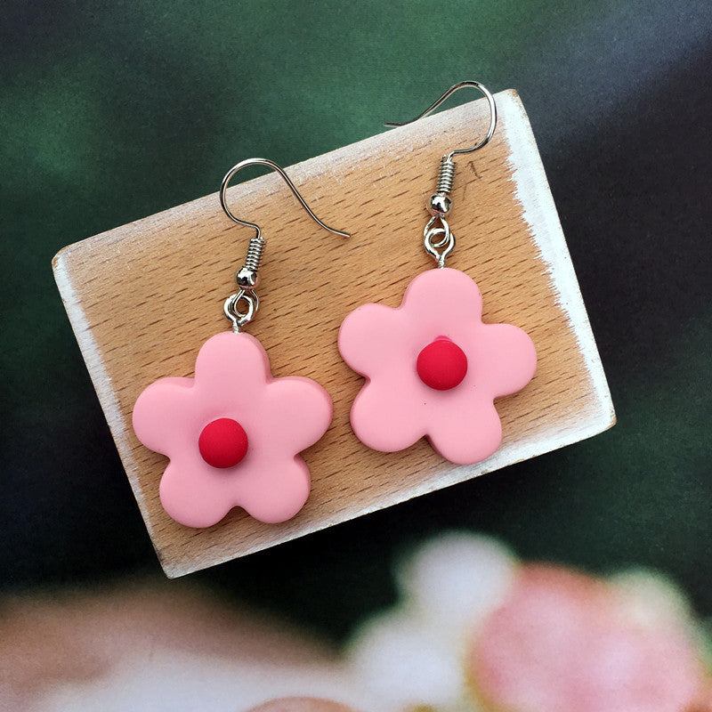 Funny Contrast Color Little Flower Cute Candy Earrings