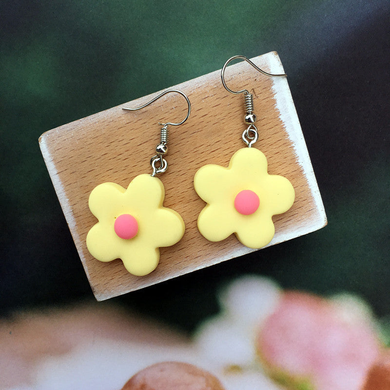 Funny Contrast Color Little Flower Cute Candy Earrings