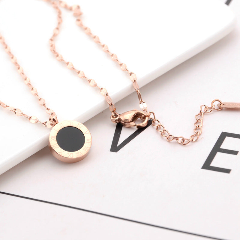 Women's Titanium Steel Retro Artistic Mori Heart Necklaces