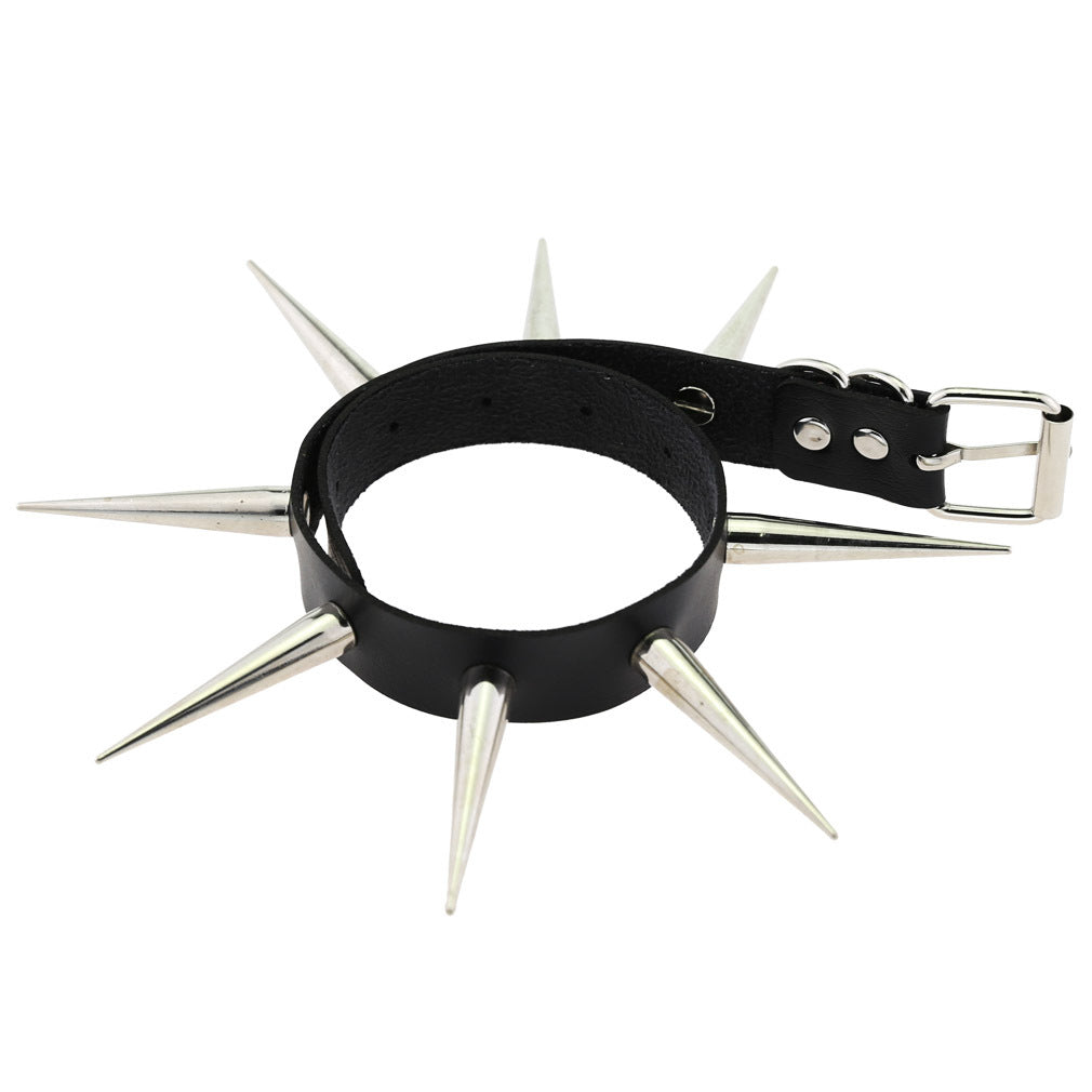 Gothic Trend Neutral Super Cool Pointed Spike Rivet Collar