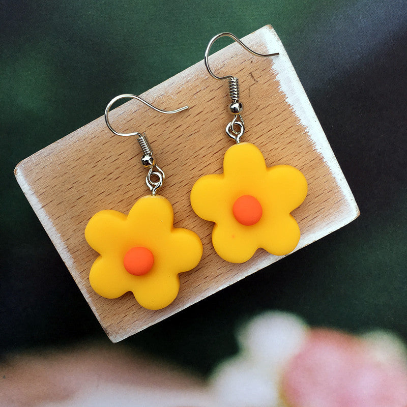 Funny Contrast Color Little Flower Cute Candy Earrings