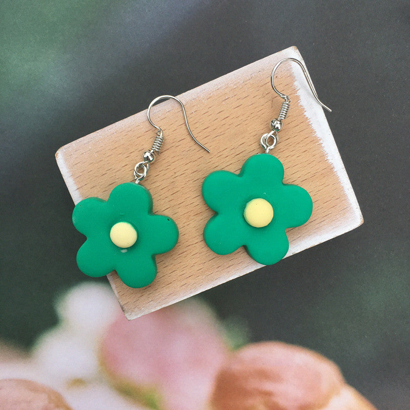 Funny Contrast Color Little Flower Cute Candy Earrings