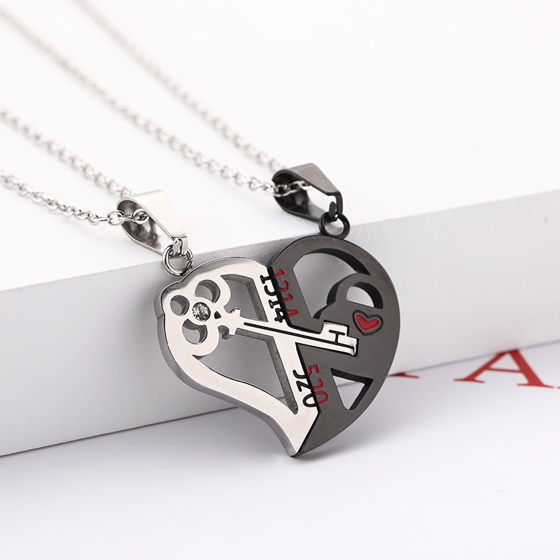 Fashion Key Stitching Niche Design Love Valentine's Day Necklace