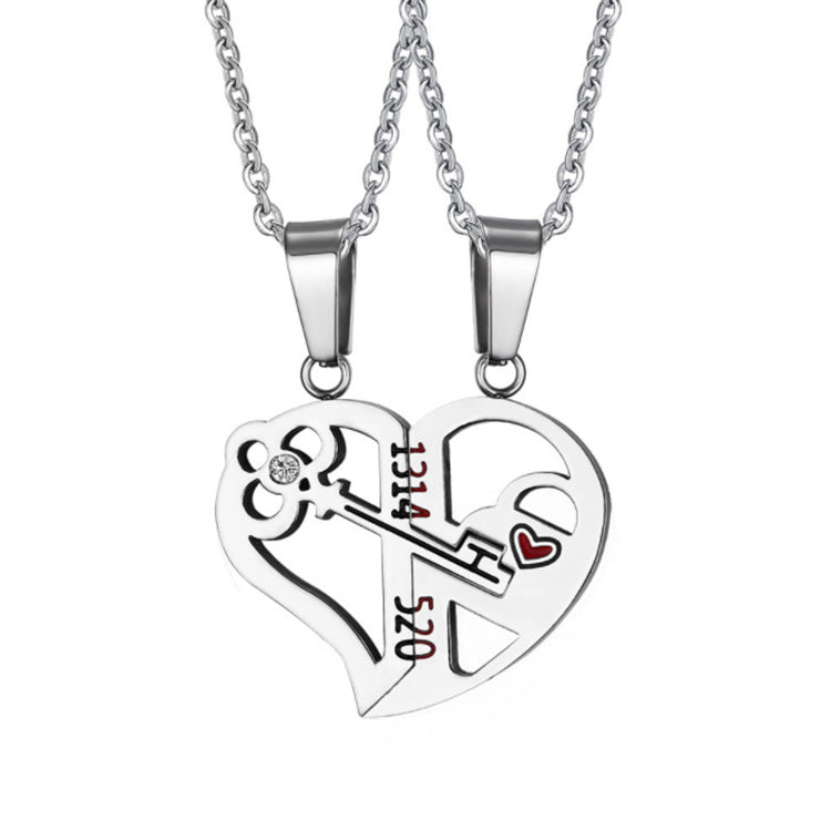 Fashion Key Stitching Niche Design Love Valentine's Day Necklace