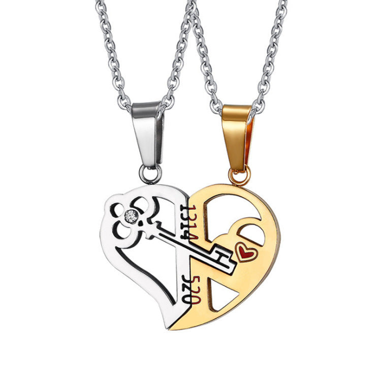 Fashion Key Stitching Niche Design Love Valentine's Day Necklace