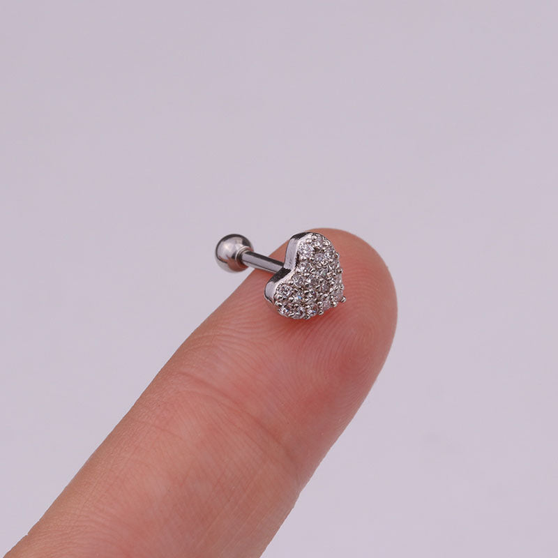 Cross Ear Bone Piercing Screw Crown Rings