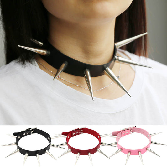 Gothic Trend Neutral Super Cool Pointed Spike Rivet Collar