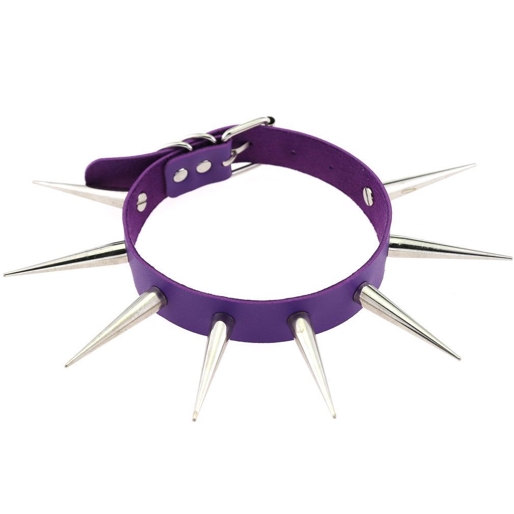 Gothic Trend Neutral Super Cool Pointed Spike Rivet Collar