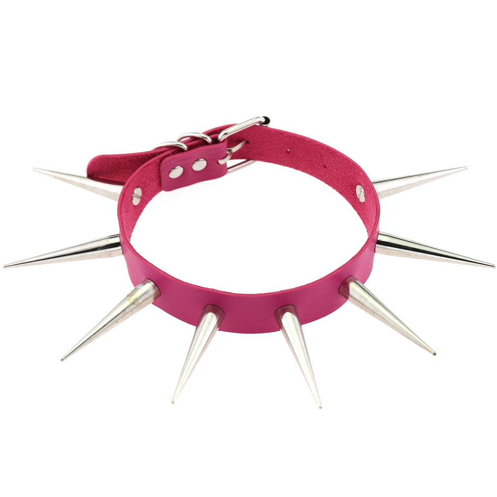 Gothic Trend Neutral Super Cool Pointed Spike Rivet Collar