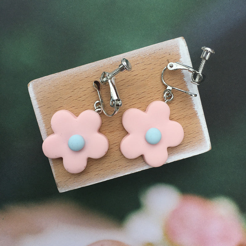 Funny Contrast Color Little Flower Cute Candy Earrings