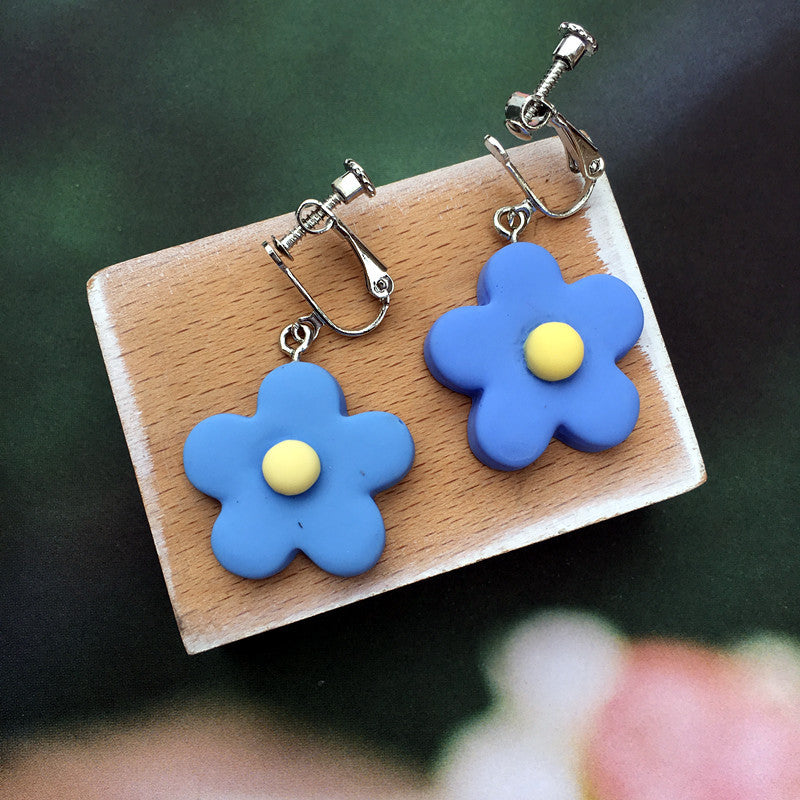 Funny Contrast Color Little Flower Cute Candy Earrings