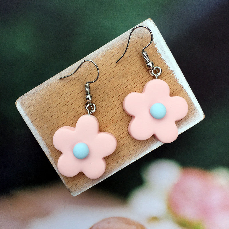 Funny Contrast Color Little Flower Cute Candy Earrings