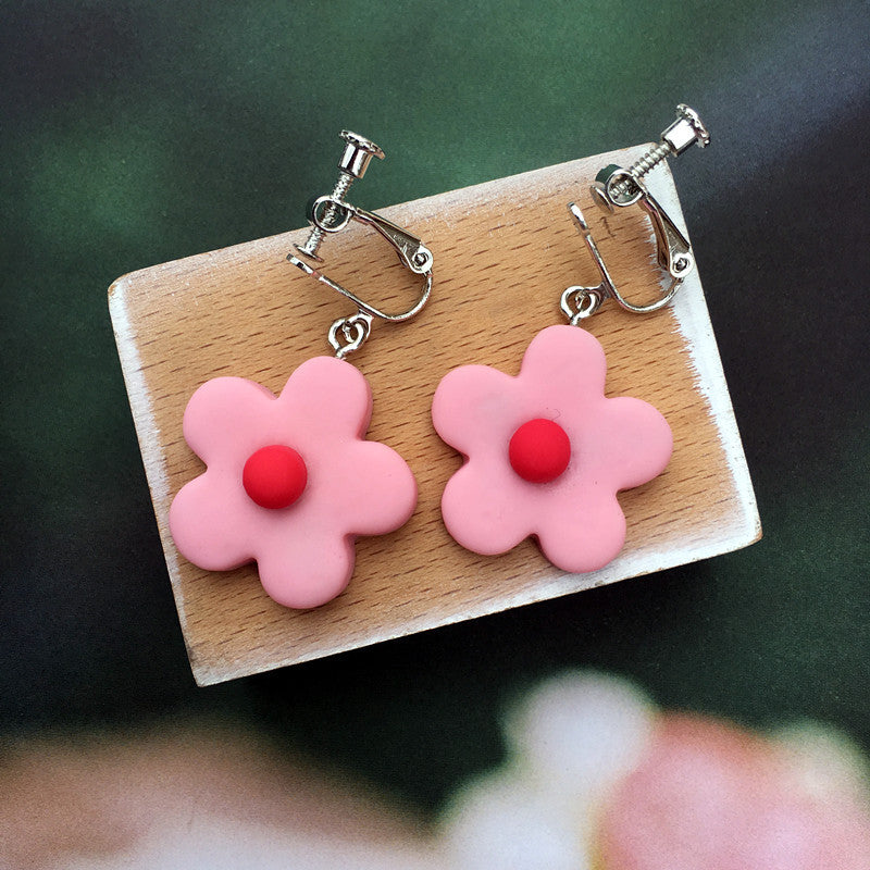 Funny Contrast Color Little Flower Cute Candy Earrings