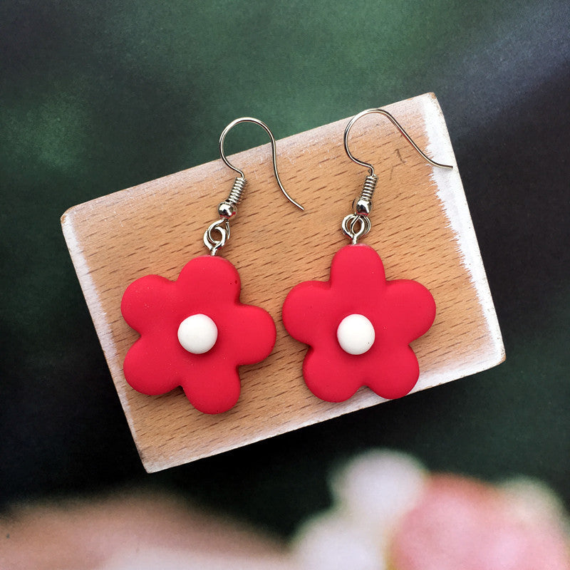 Funny Contrast Color Little Flower Cute Candy Earrings