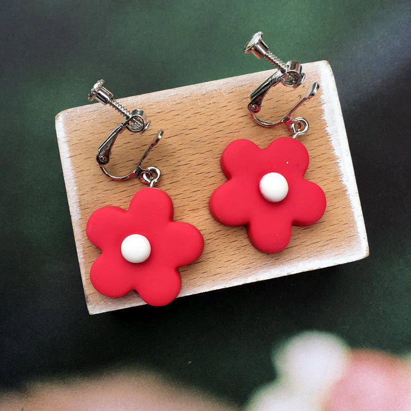 Funny Contrast Color Little Flower Cute Candy Earrings