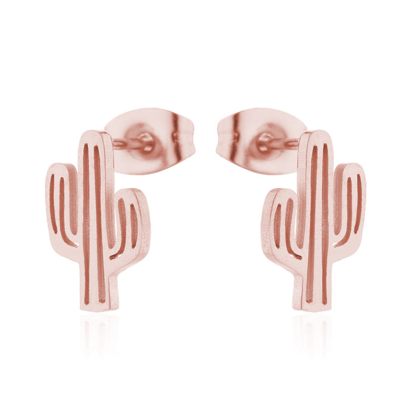 Girly Style Sweet Cactus Mori Simple Earrings