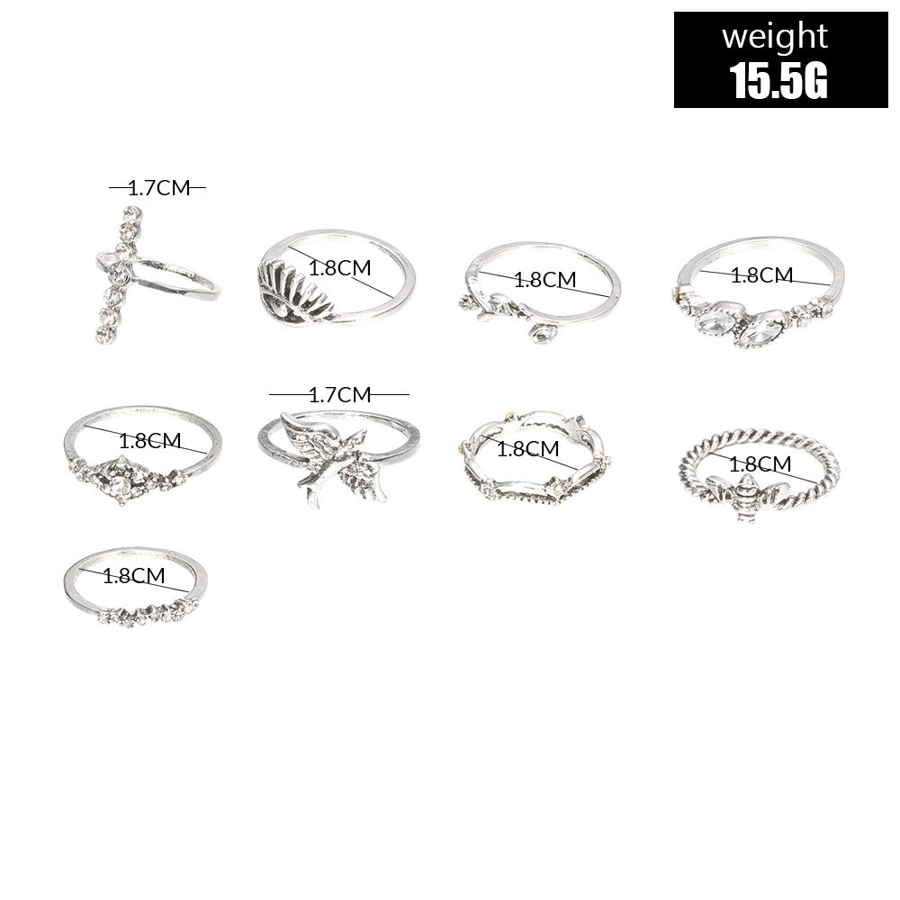 Bird Bee Diamond Inlaid Crown Branch Devil's Ring