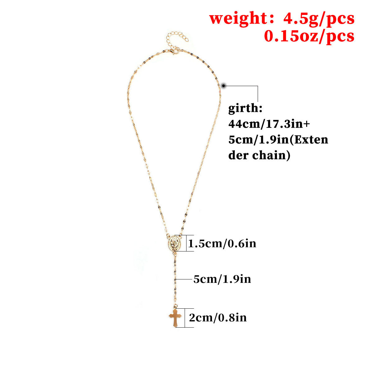 Women's Glamorous Three-color Cross Virgin Fashion Necklaces