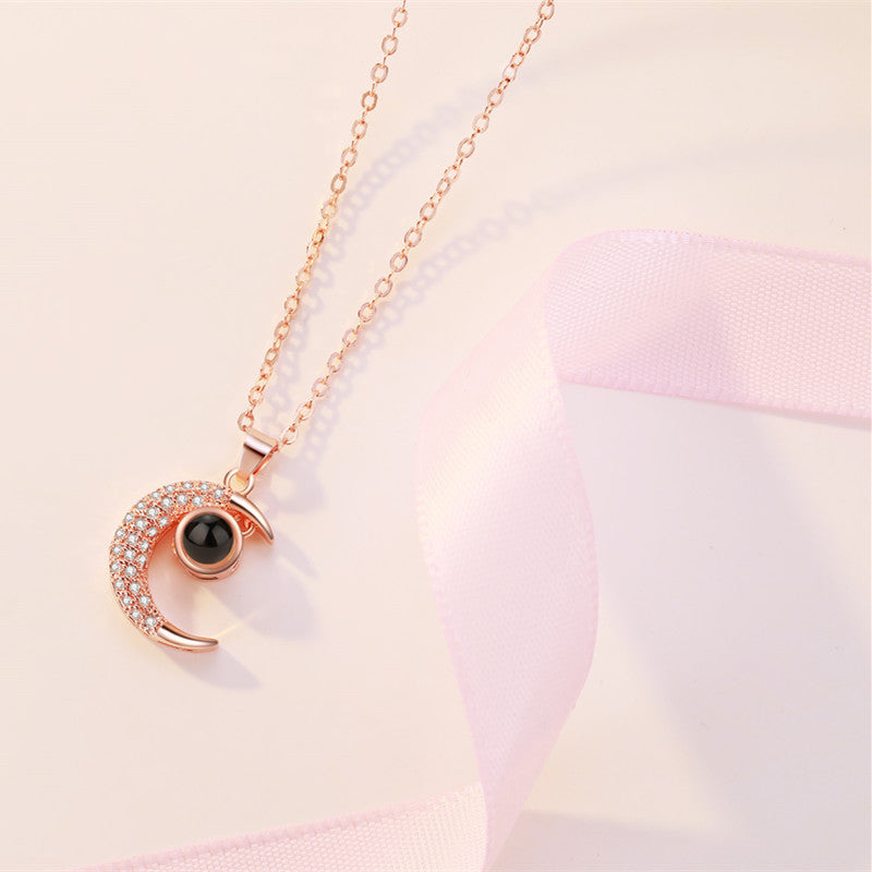 Love You Projection Creative Star Moon Short Clavicle Chain Female Necklace