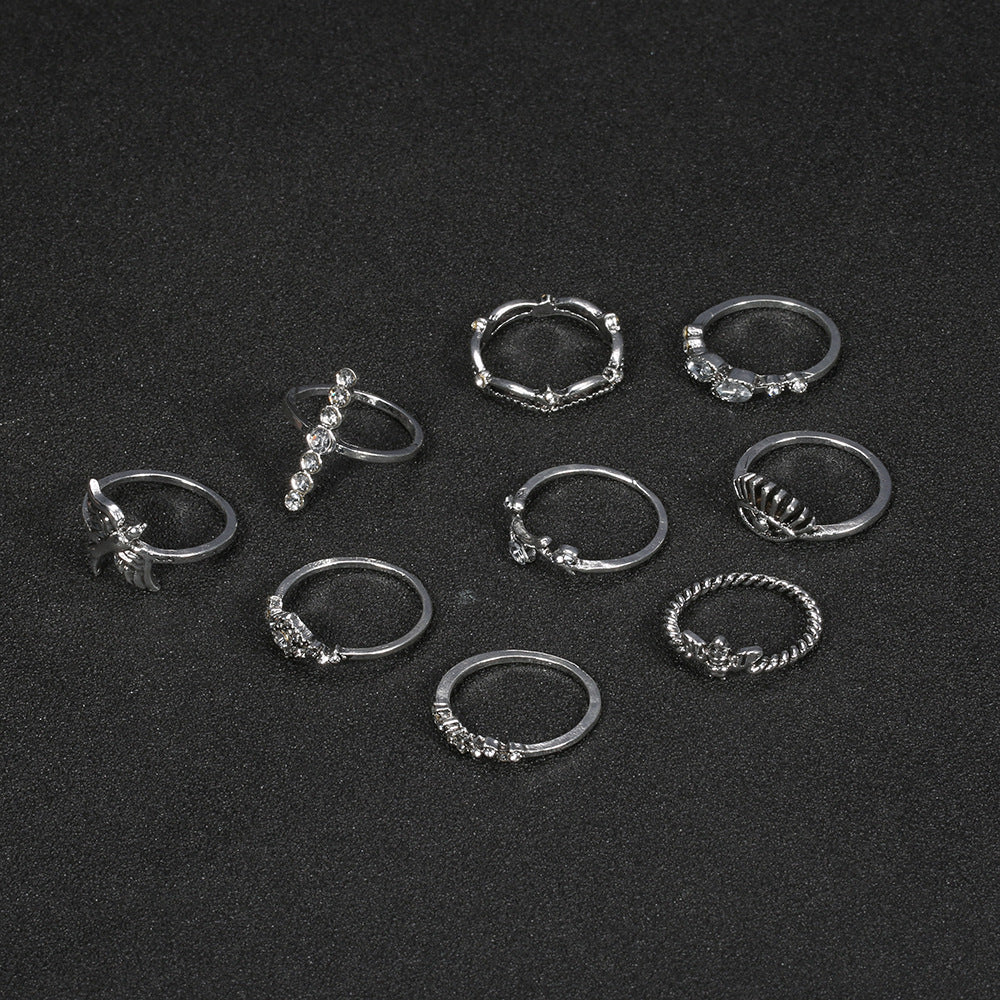 Bird Bee Diamond Inlaid Crown Branch Devil's Ring