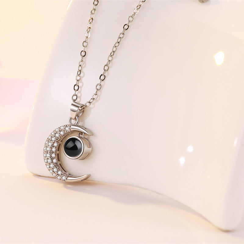Love You Projection Creative Star Moon Short Clavicle Chain Female Necklace