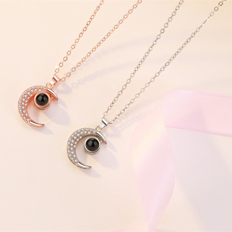 Love You Projection Creative Star Moon Short Clavicle Chain Female Necklace
