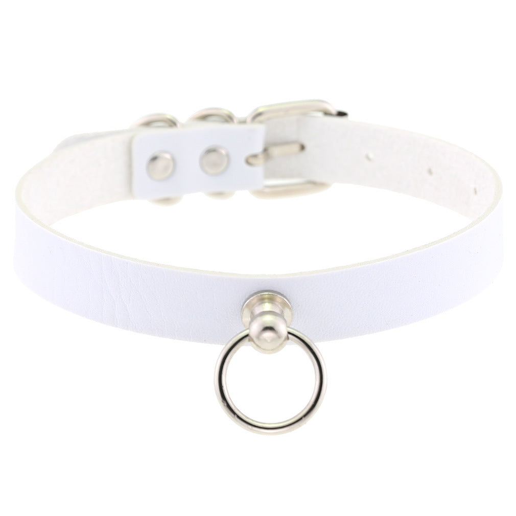 Soft Simple Circle Neckband Punk Gothic Leather Collar