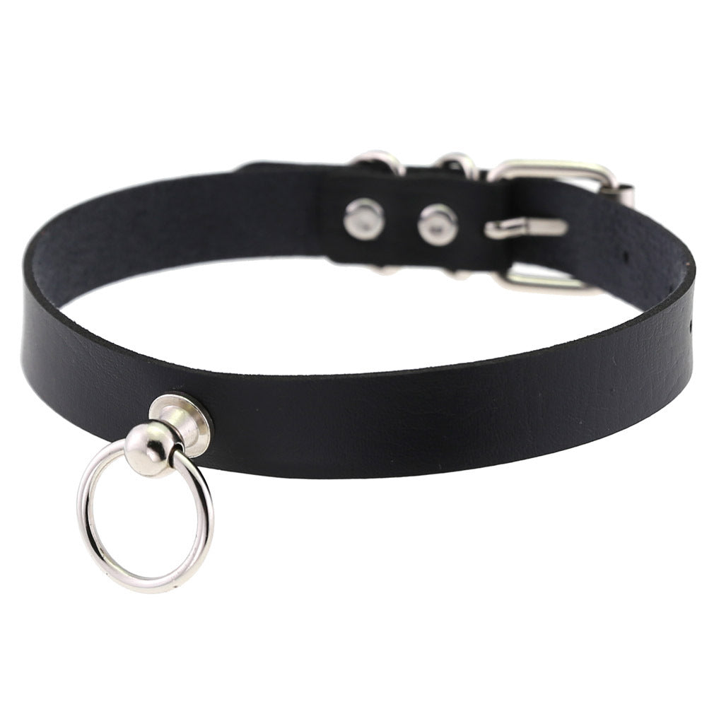 Soft Simple Circle Neckband Punk Gothic Leather Collar