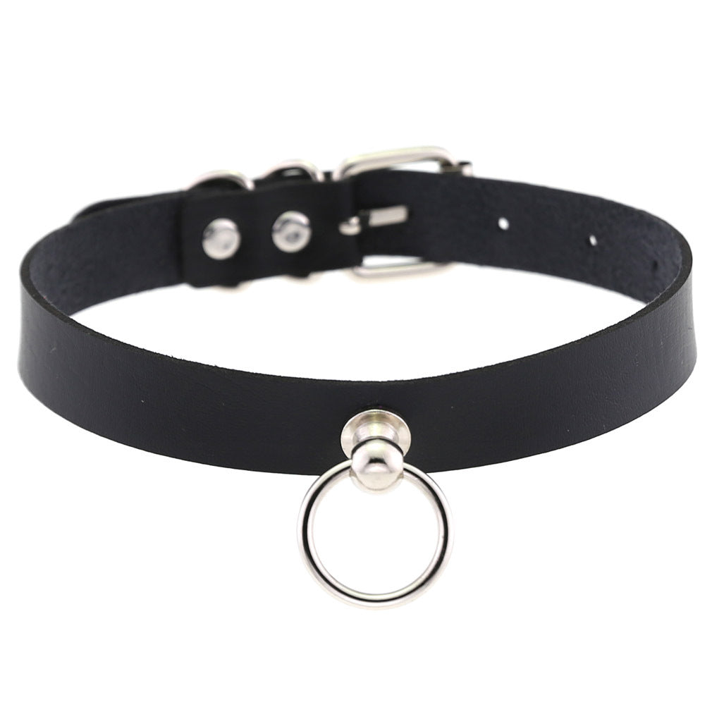 Soft Simple Circle Neckband Punk Gothic Leather Collar