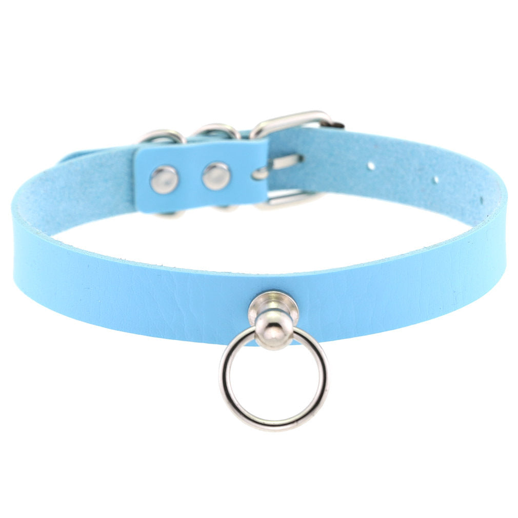 Soft Simple Circle Neckband Punk Gothic Leather Collar
