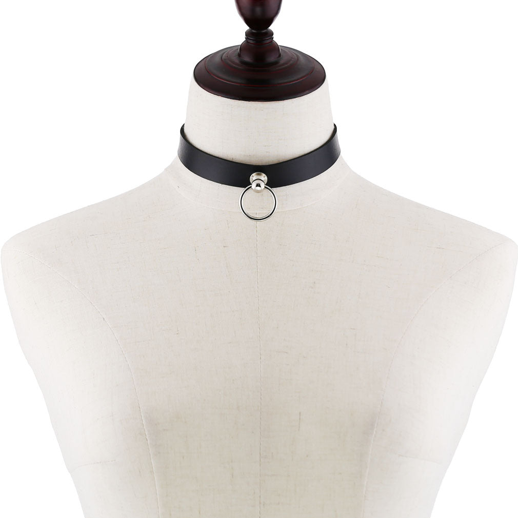 Soft Simple Circle Neckband Punk Gothic Leather Collar