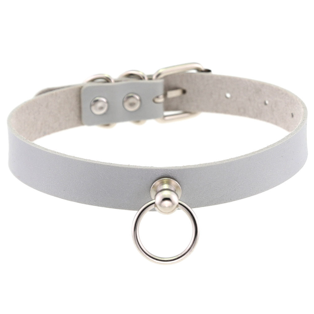 Soft Simple Circle Neckband Punk Gothic Leather Collar