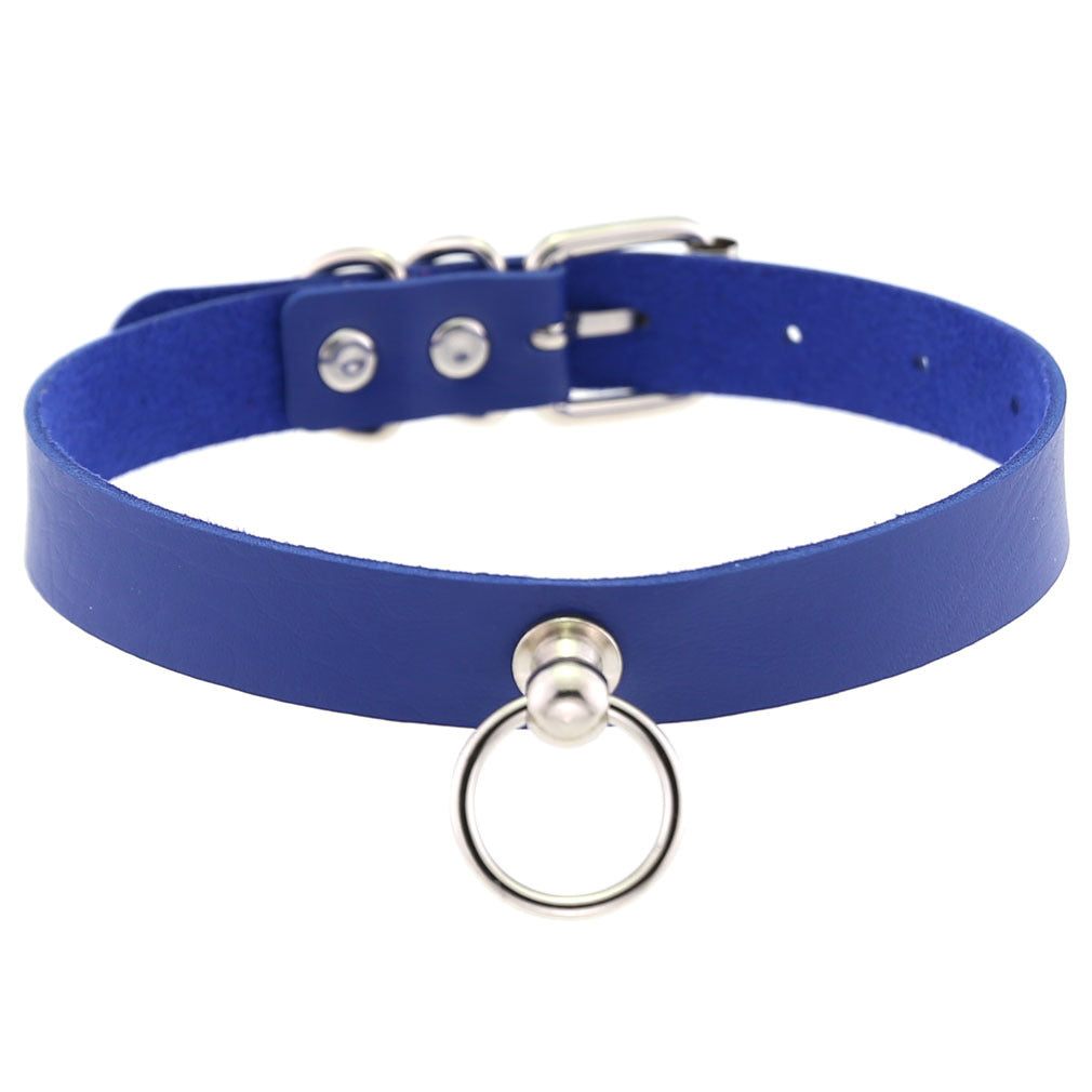 Soft Simple Circle Neckband Punk Gothic Leather Collar
