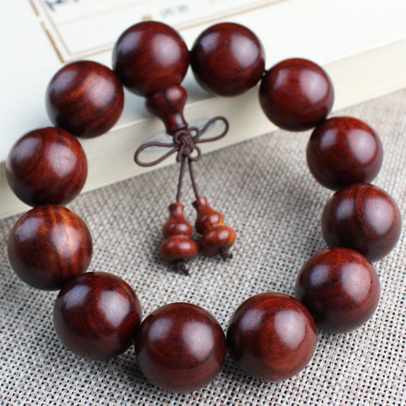 Women's & Men's Red Sandalwood Zambia Rosewood Beads Crafts Like Bracelet