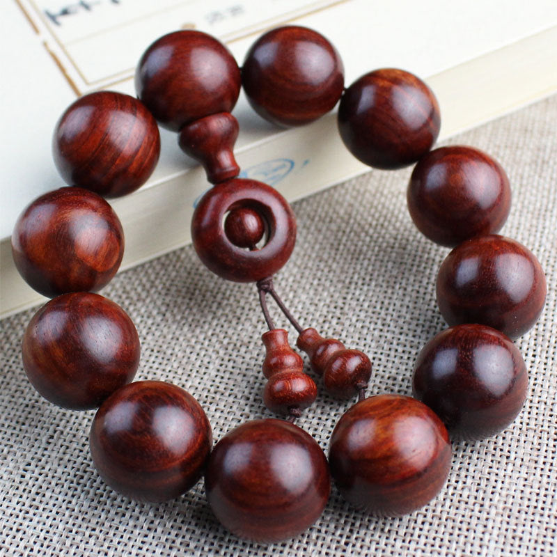 Women's & Men's Red Sandalwood Zambia Rosewood Beads Crafts Like Bracelet
