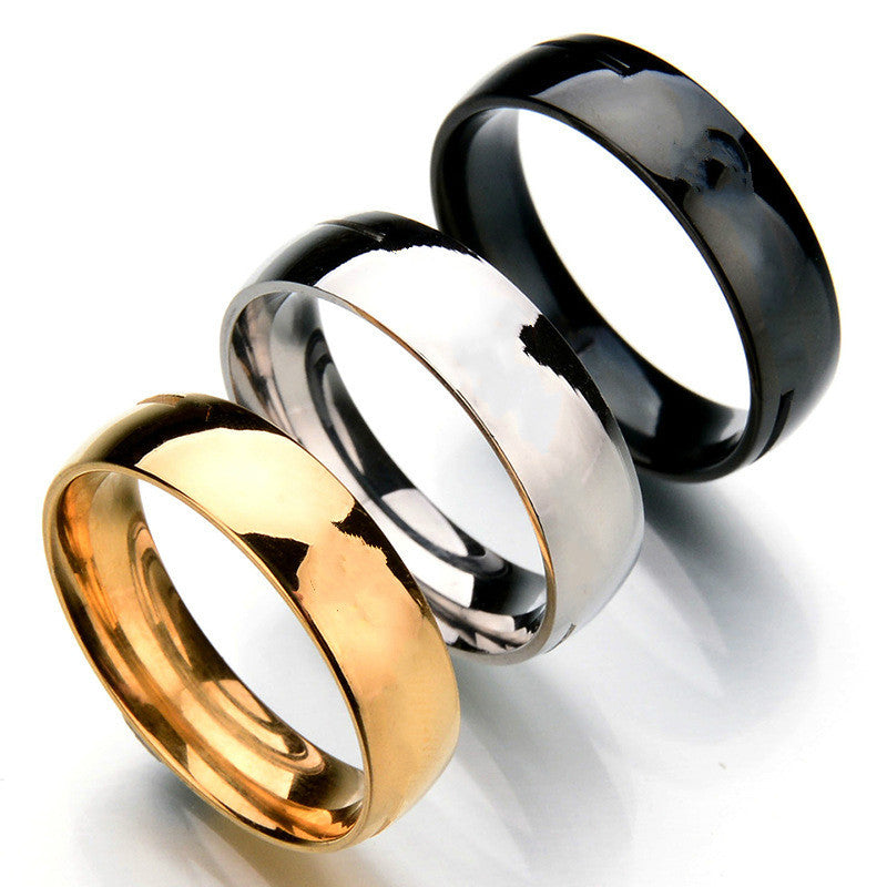 Women's & Men's Steel Color Black Gold Inner Outer Rings